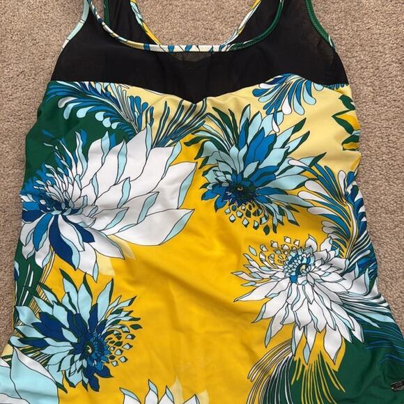NWT Marina Rinaldi Sport Sagoma Floral High Neck One Piece Swimsuit Size XXL - Picture 2 of 8